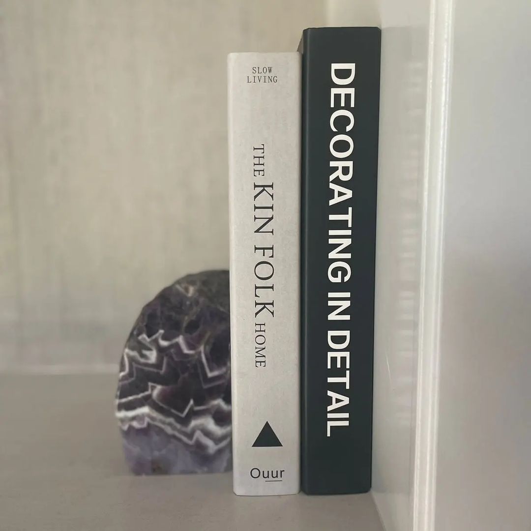 Grey Purple Stone Bookends