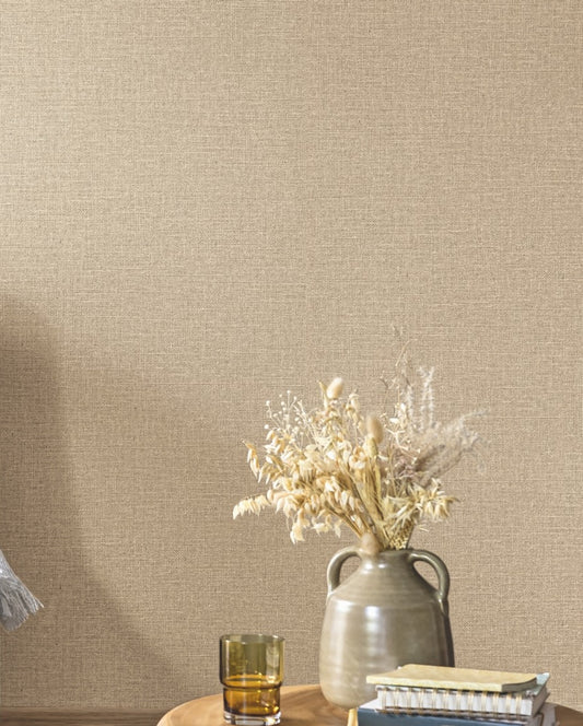 Wallpaper Beige Handloom with Golden Stripes-2068