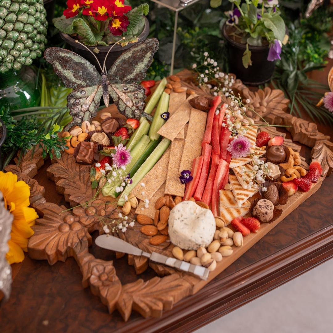 Wooden Carved Cheese Platter
