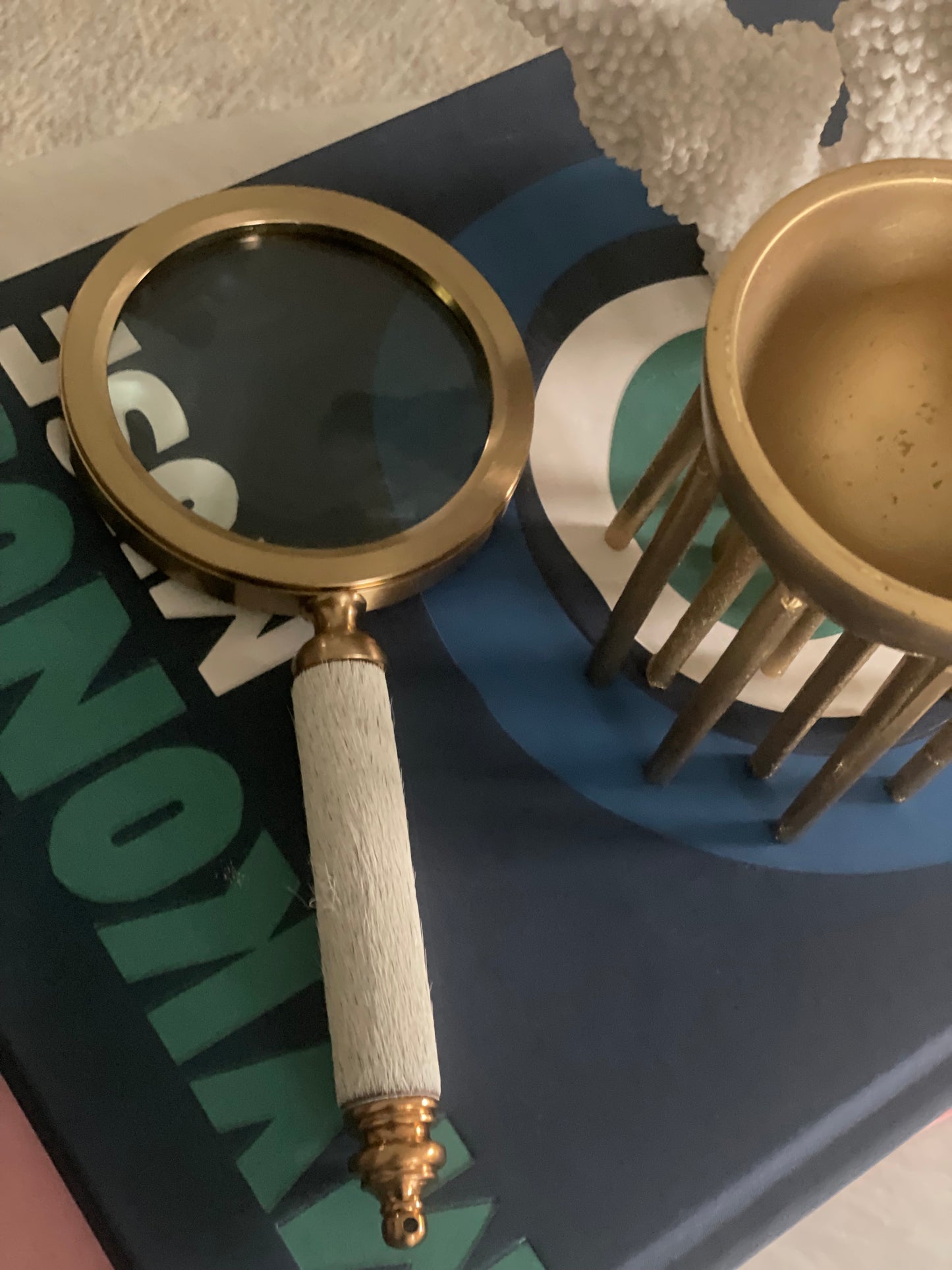 Magnifying Glass - White Real Horse Hair Base