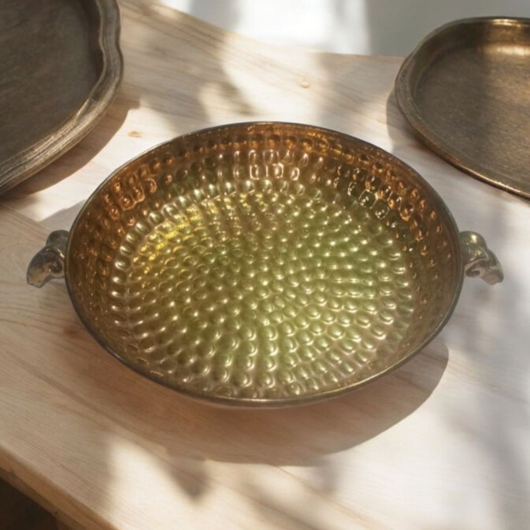 Brass Beaten Platter