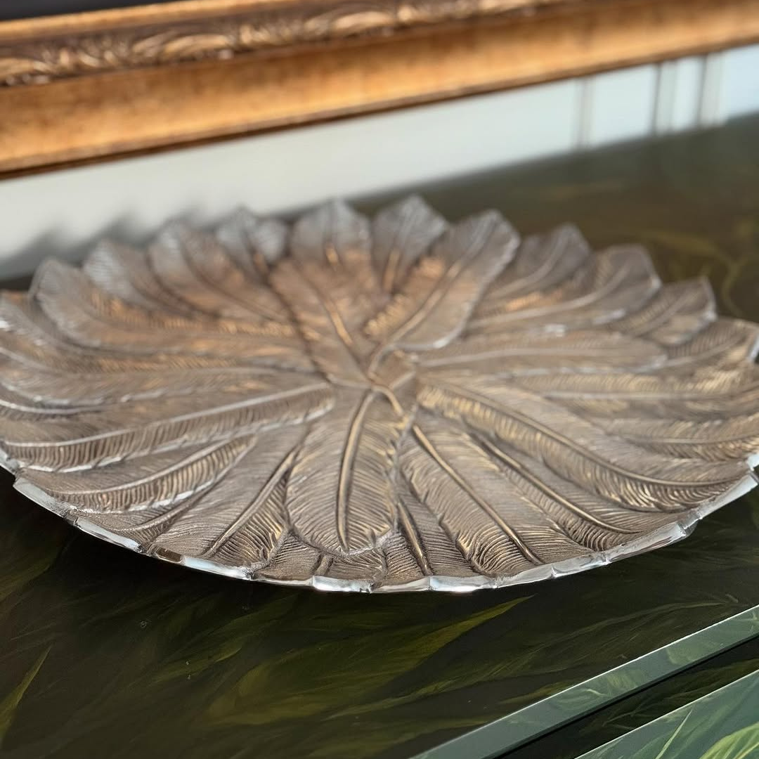 Silver Thaal - Feather Design