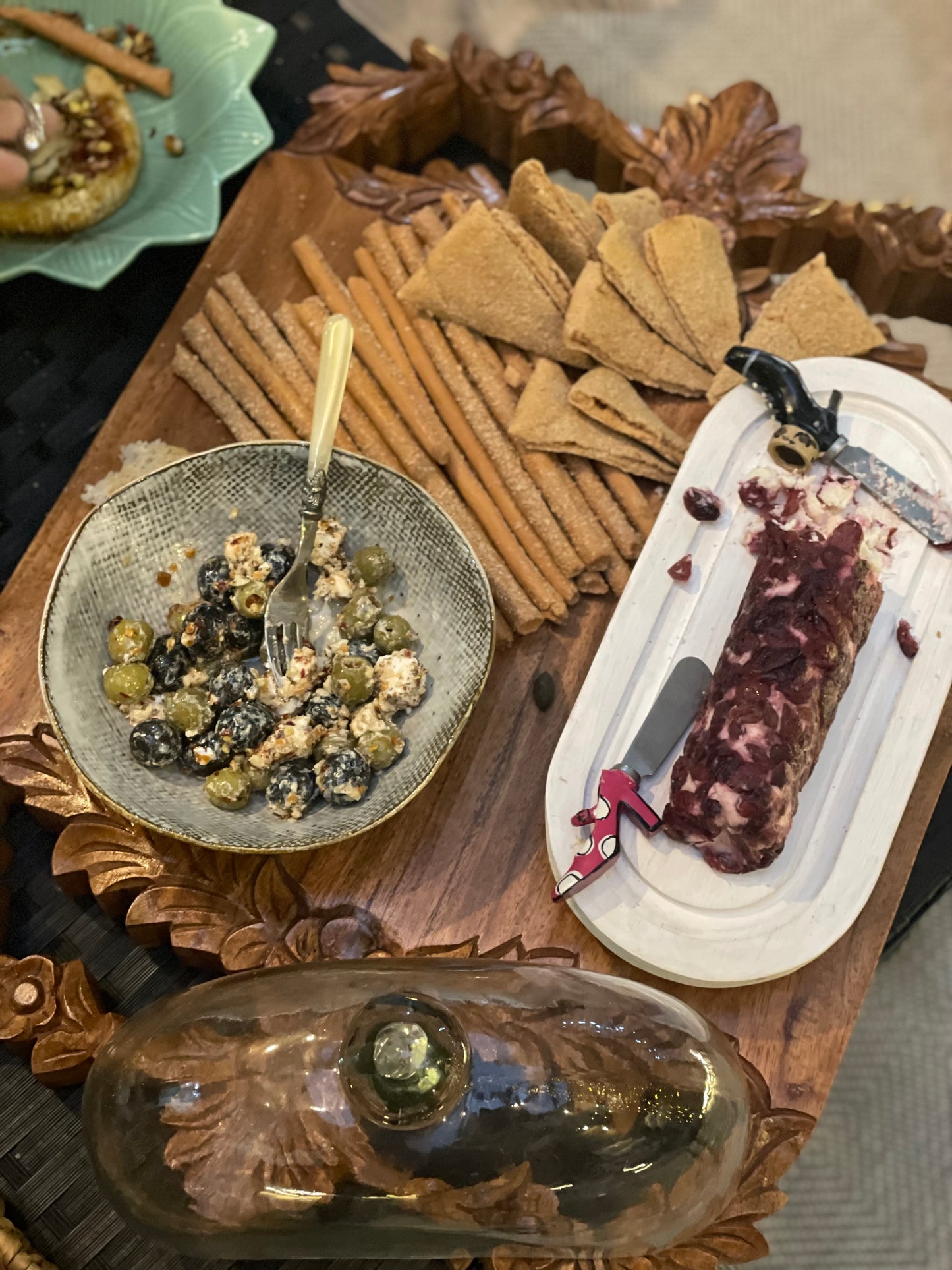 Wooden Carved Cheese Platter