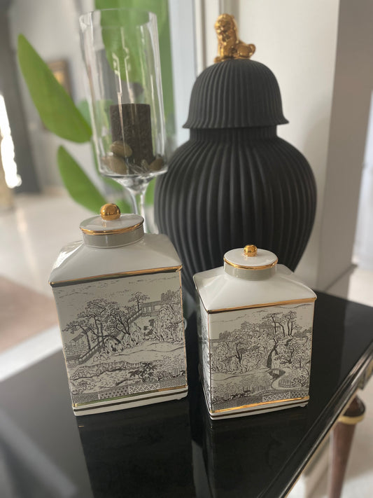 Japanese Landscape Jar